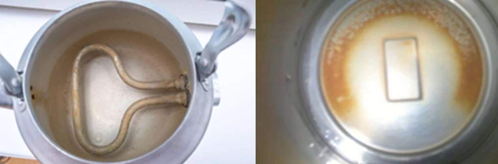 White Residue and Scale After Boiling Tap Water White Residue and Scale After Boiling Tap Water